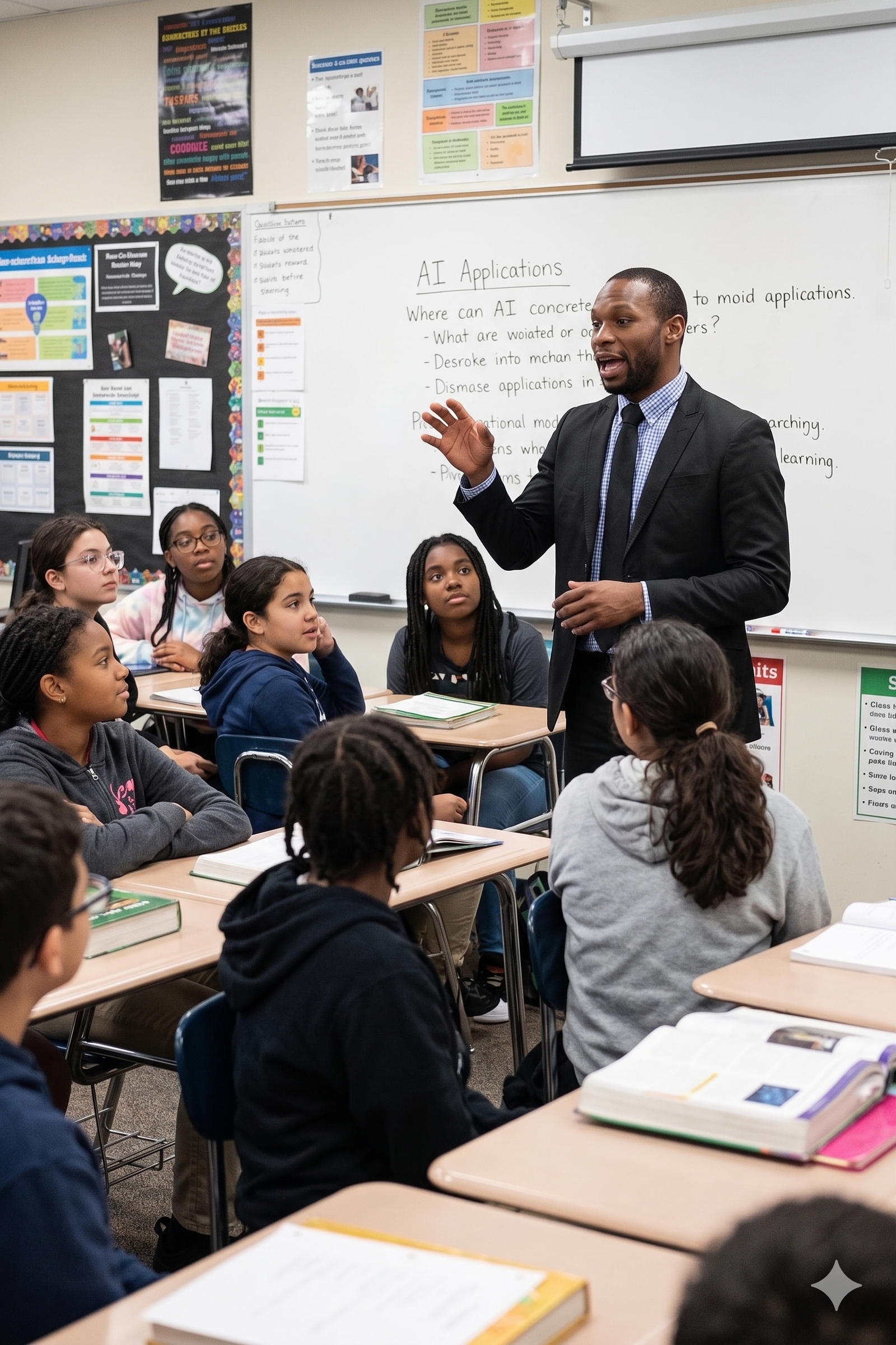 Musa Hakim Jr., founder of Xaidus, in a classroom